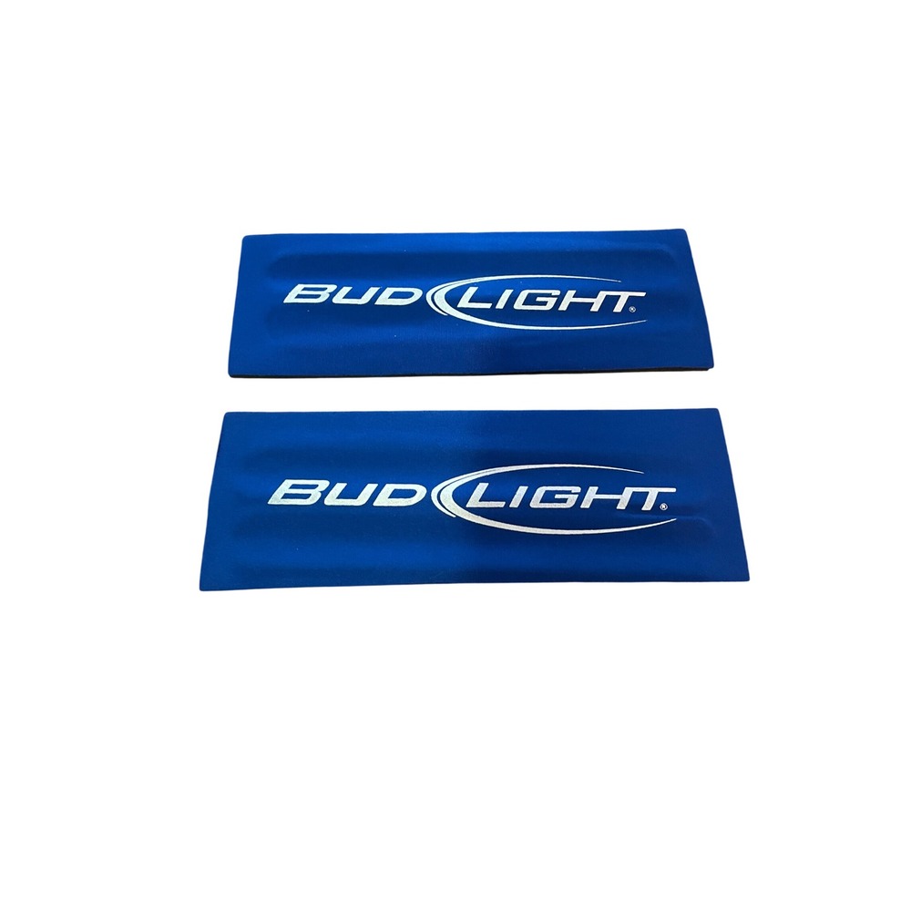 Bud Light Blue Foam Wrap Around Coolers Set of 2 Beverage Insulators